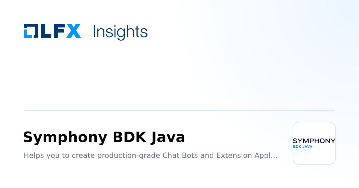 LFX Insights | Symphony BDK Java insights